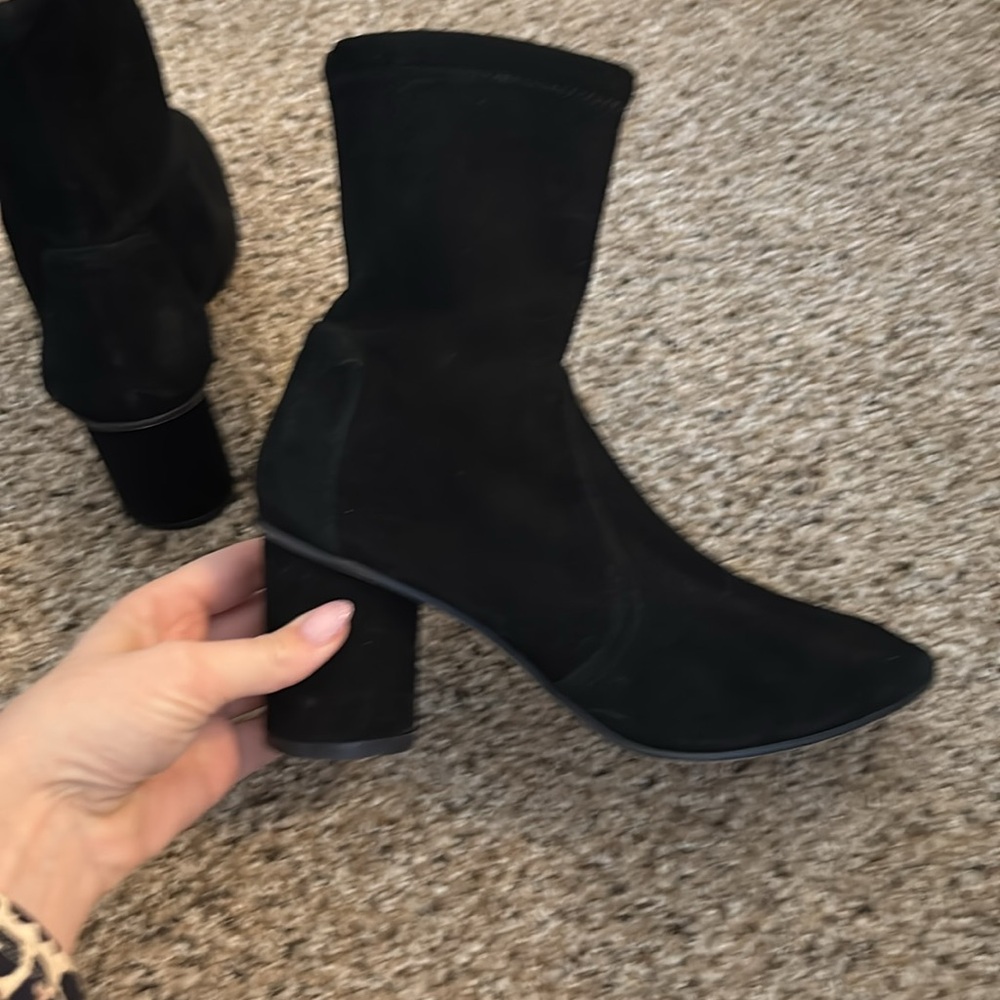 Stuart Weitzman Sofia Stretch Black Suede Ankle B… - image 7